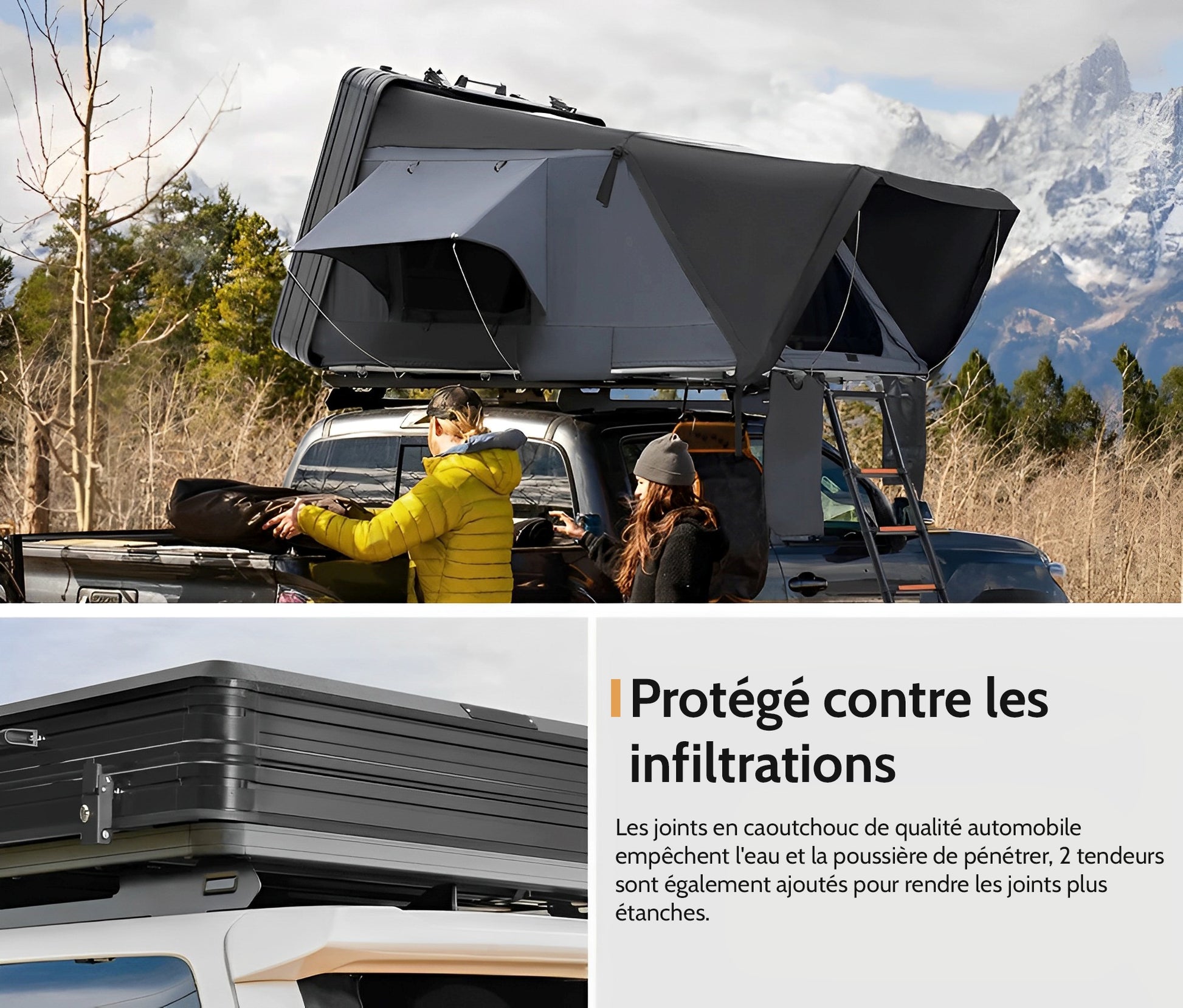 meilleure tente de toit Tente de toit rigide 4 places - San Hima